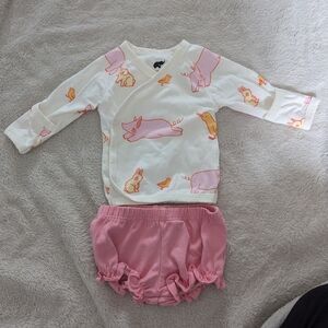 NWOT Monica And Andy Kimono Top + Shorts, Newborn